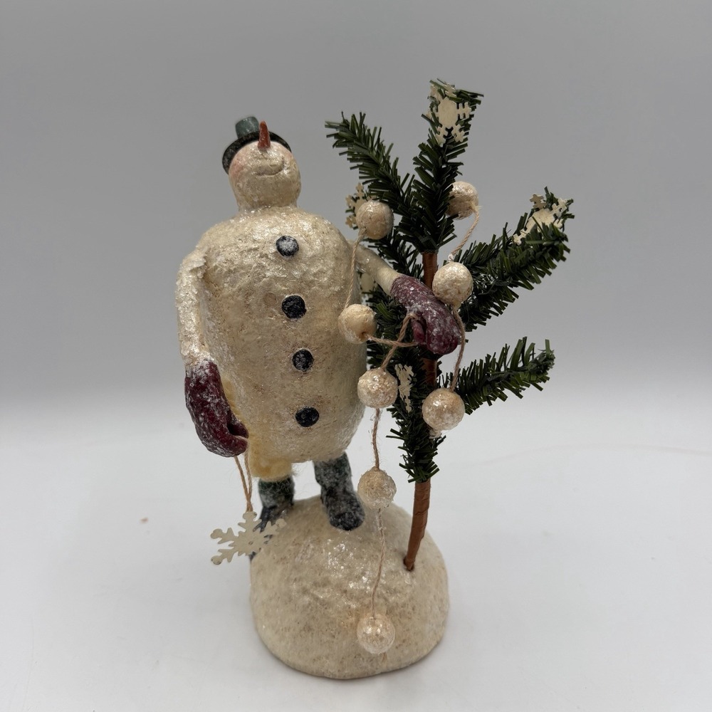 Vintage Mistletoe Manor Robin Kelso Christmas Snowman Demdaco Folk Art 2004